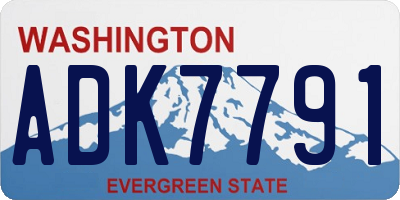 WA license plate ADK7791