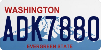 WA license plate ADK7880