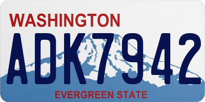 WA license plate ADK7942