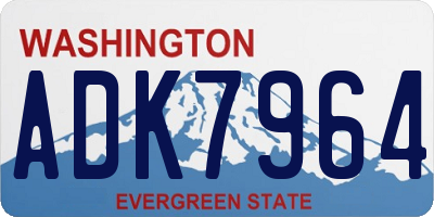 WA license plate ADK7964