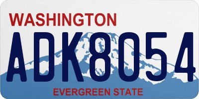 WA license plate ADK8054