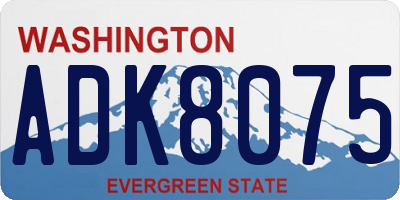 WA license plate ADK8075