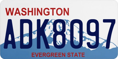 WA license plate ADK8097