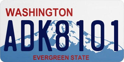 WA license plate ADK8101