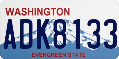 WA license plate ADK8133
