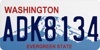 WA license plate ADK8134