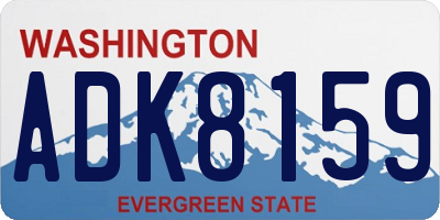 WA license plate ADK8159