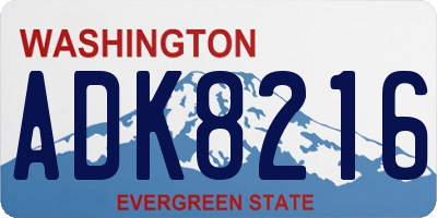 WA license plate ADK8216