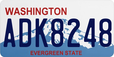 WA license plate ADK8248