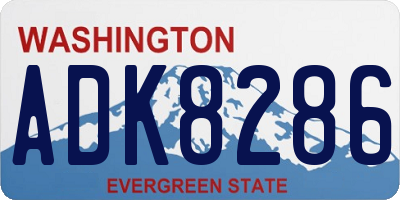 WA license plate ADK8286