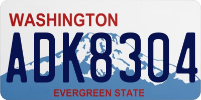 WA license plate ADK8304