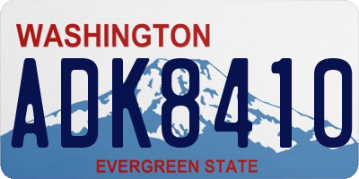 WA license plate ADK8410