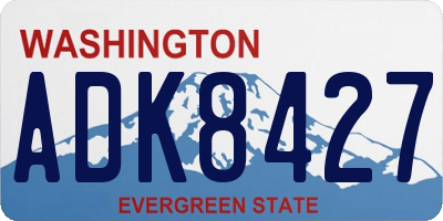 WA license plate ADK8427