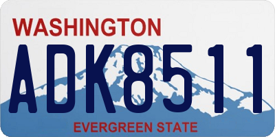 WA license plate ADK8511