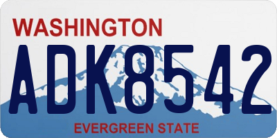 WA license plate ADK8542