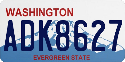 WA license plate ADK8627