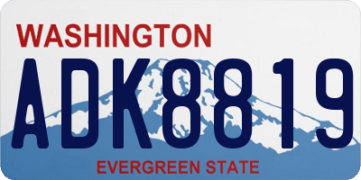 WA license plate ADK8819