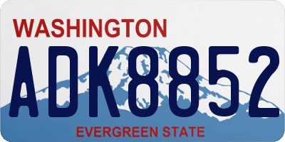 WA license plate ADK8852