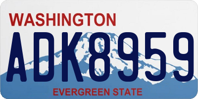 WA license plate ADK8959