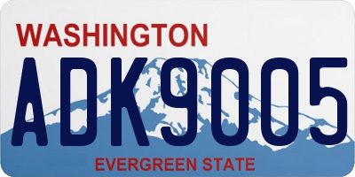 WA license plate ADK9005