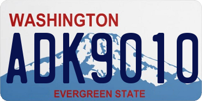 WA license plate ADK9010