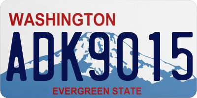 WA license plate ADK9015