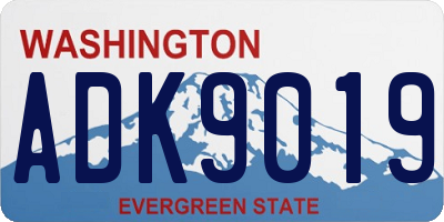 WA license plate ADK9019