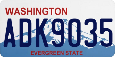 WA license plate ADK9035