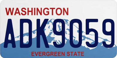 WA license plate ADK9059