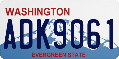 WA license plate ADK9061