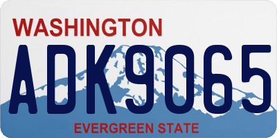 WA license plate ADK9065