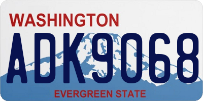 WA license plate ADK9068