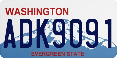 WA license plate ADK9091