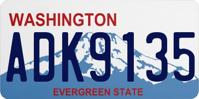 WA license plate ADK9135
