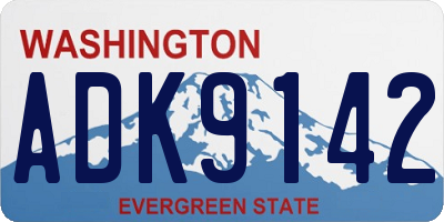 WA license plate ADK9142