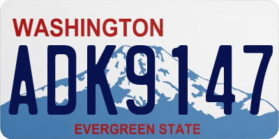 WA license plate ADK9147