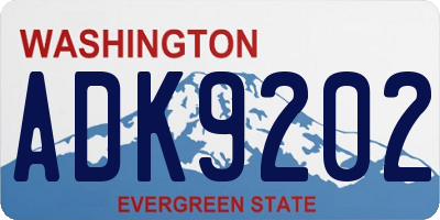 WA license plate ADK9202