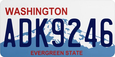 WA license plate ADK9246