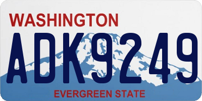 WA license plate ADK9249