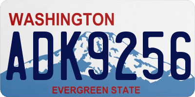 WA license plate ADK9256