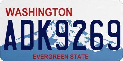 WA license plate ADK9269