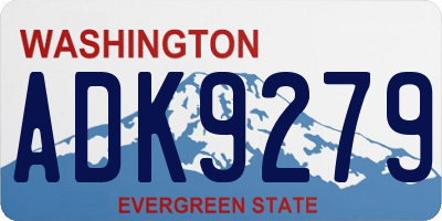 WA license plate ADK9279