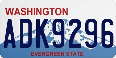 WA license plate ADK9296