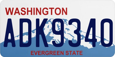 WA license plate ADK9340