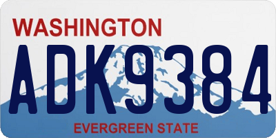 WA license plate ADK9384