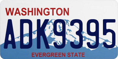 WA license plate ADK9395