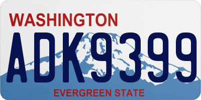 WA license plate ADK9399