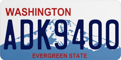 WA license plate ADK9400
