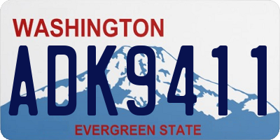 WA license plate ADK9411