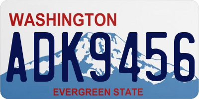 WA license plate ADK9456